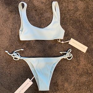 White Fox Boutique Ribbed Swimsuit